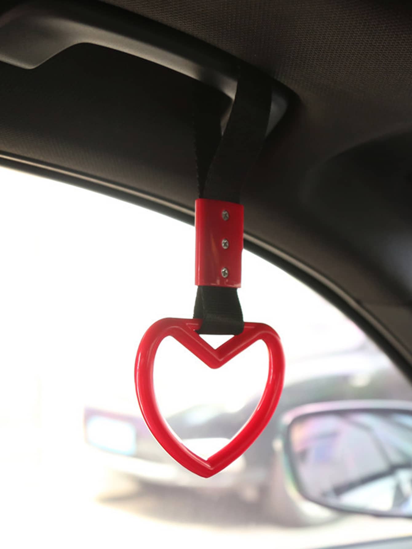 1 pieza con corazón de coche asa con tira - Rojo - Ver 1