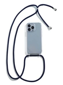 Clear Phone Case With Lanyard - Navy Blue - View 2