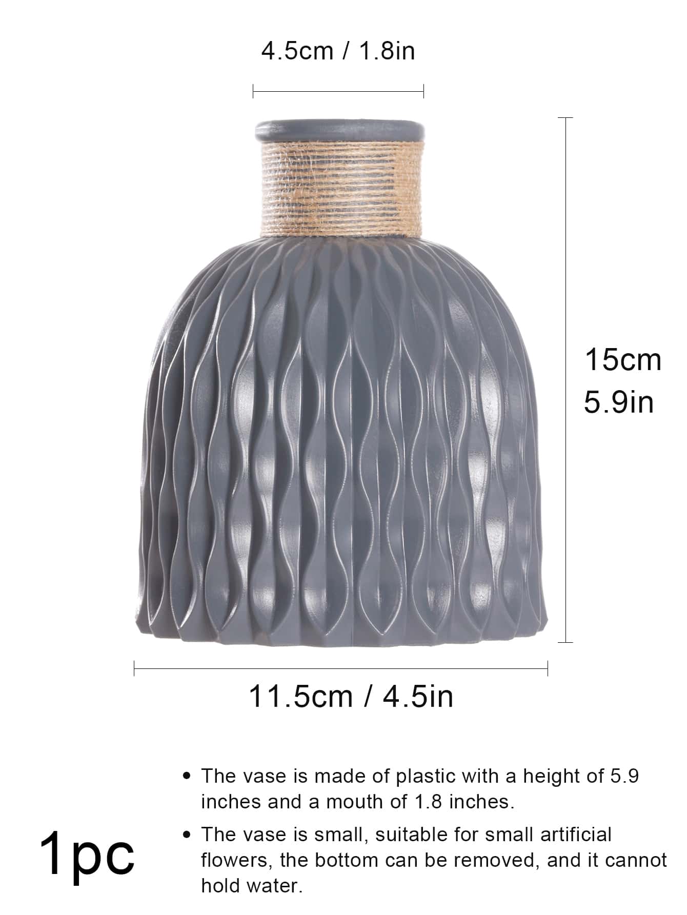 1pc Nordic Plastic Vase, Creative Modern Vases, Nordic Style Flower