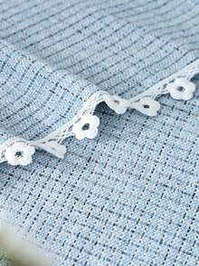 1pc Flower Detail Sofa Towel - Baby Blue - View 3