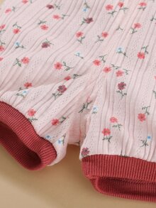 Peninsula Baby Bebé con estampado floral Camiseta ringer & Shorts - Rosa Pálido - Ver 6