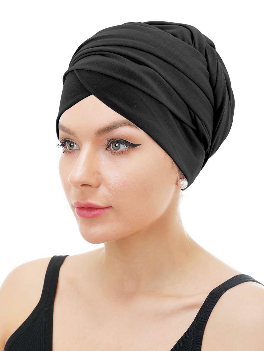 Solid Head Wrap - Black - View 1