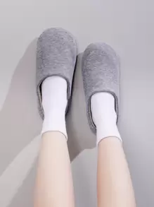 極簡風格毛絨臥室拖鞋 - 灰色 - 查看 1