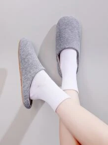 極簡風格毛絨臥室拖鞋 - 灰色 - 查看 4
