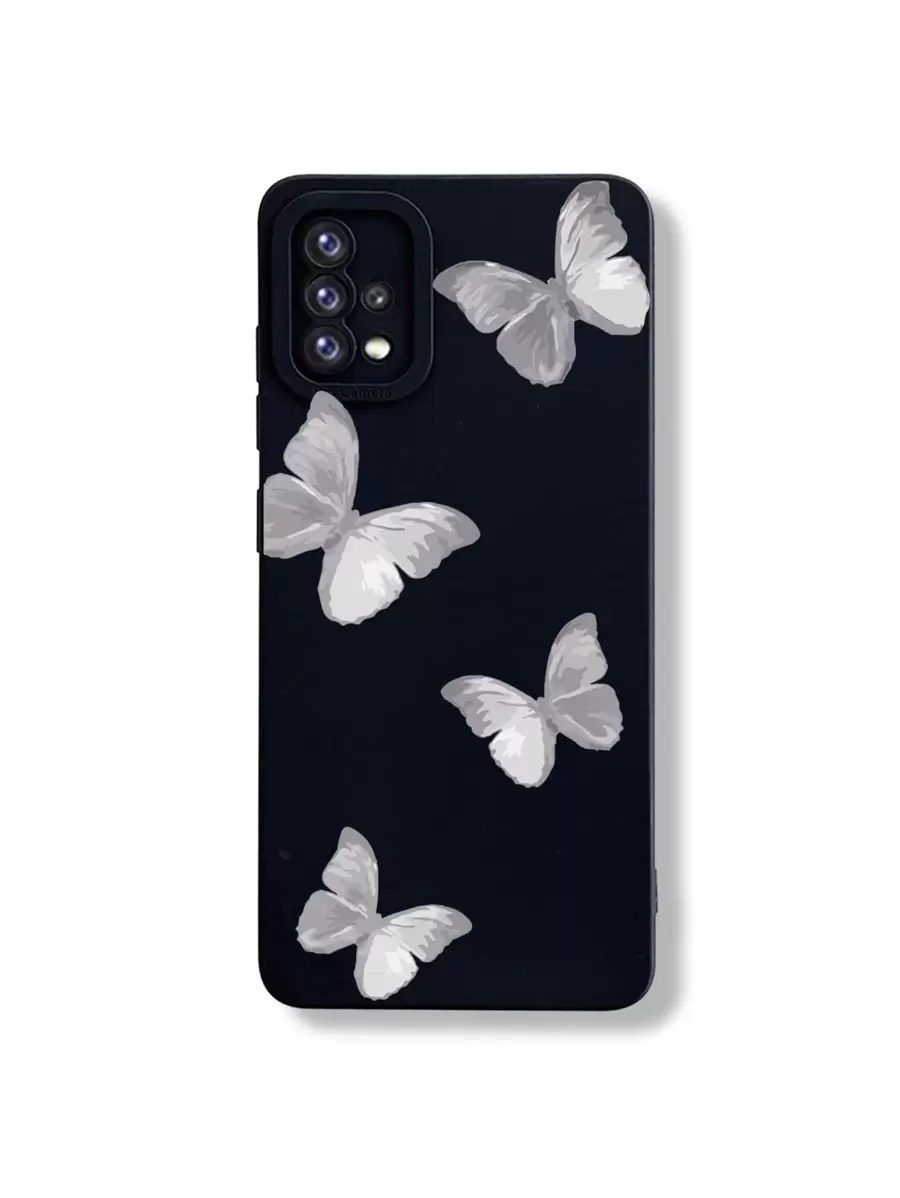Funda de teléfono con estampado de mariposa - Negro - Ver 1