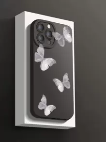 Funda de teléfono con estampado de mariposa - Negro - Ver 2