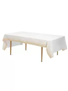 1pc Polka Dot Print Disposable Table Cover - Gold - View 1