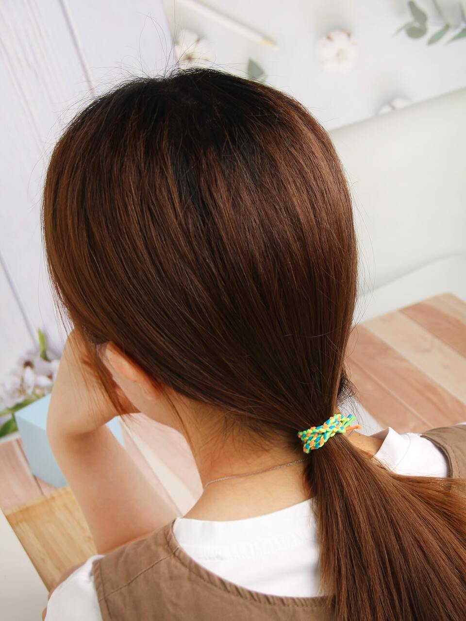 50pcs Braided Hair Tie Casual Dopamine,Hair Accessories,Ponytail ,Hair Elastics,Hair Rope,Hair Ties Ponytail Holders, Hair Bobbles Head Accessories Rubber Bands Scrunchies,Travel,Birthday