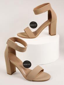 SHUZIA Giày da hở mũi rộng vừa vặn cho nữ Giày mùa hè Giày mùa xuân Kỳ nghỉ xuân Lễ Phục sinh - Màu Khaki - Xem 1