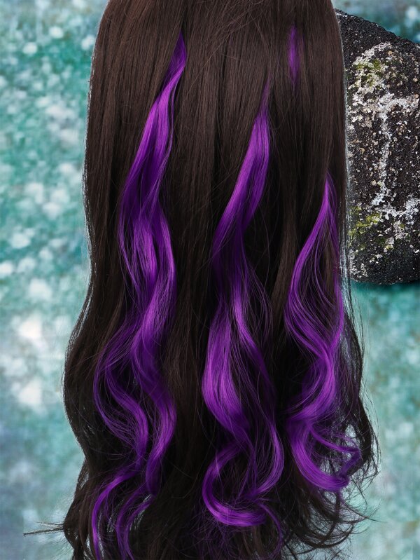 ROMWE Goth 3本入り クリップイン ロング カーリー 合成 ヘアエクステ ROMWE Goth 3本入り クリップイン ロング カーリー 合成 ヘアエクステ