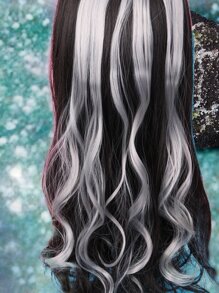 ROMWE Goth 3pcs Clip In Long Curly Synthetic Hair Extension - Dark Grey - View 3