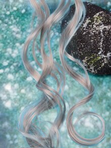 ROMWE Goth 3pcs Clip In Long Curly Synthetic Hair Extension - Dark Grey - View 5