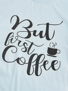 Men Buffalo Plaid & Slogan Graphic PJ Set - Blue and White - View 3