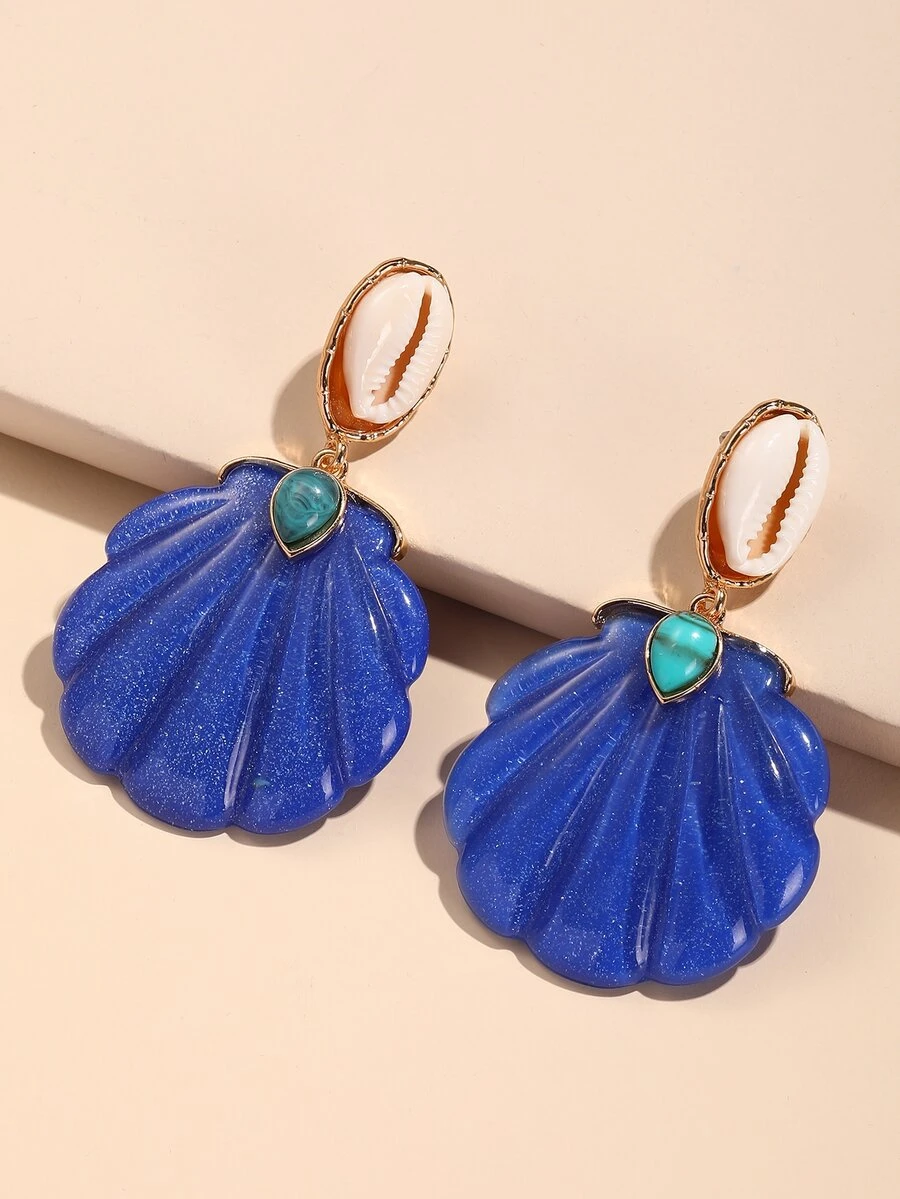 貝殼耳墜 - 彩色 - 查看 1