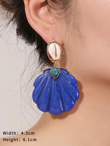 貝殼耳墜 - 彩色 - 查看 3