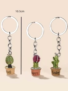 3 piezas Llavero con diseño de cactus - Multicolor - Ver 3