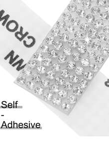 1 cuộn 1,3 cm * 92 cm rhinestone trang trí dải trang trí xe - Bạc - Xem 4
