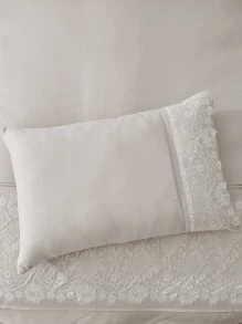 Lace Decor Duvet Cover Set Without Filler - Light Grey - View 2