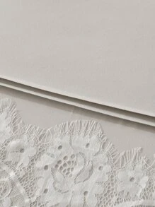 Lace Decor Duvet Cover Set Without Filler - Light Grey - View 3