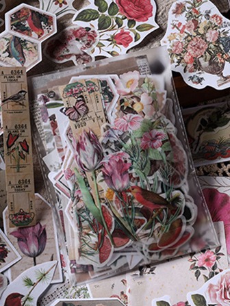 200入組/包復古植物風格剪貼簿貼紙 #random Design Shipping