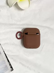 Solid Color Silicone Shockproof Earphone Protective Case Suitable For AirPods 4 - Chocolate Brown - View 2