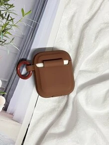 Solid Color Silicone Shockproof Earphone Protective Case Suitable For AirPods 4 - Chocolate Brown - View 4