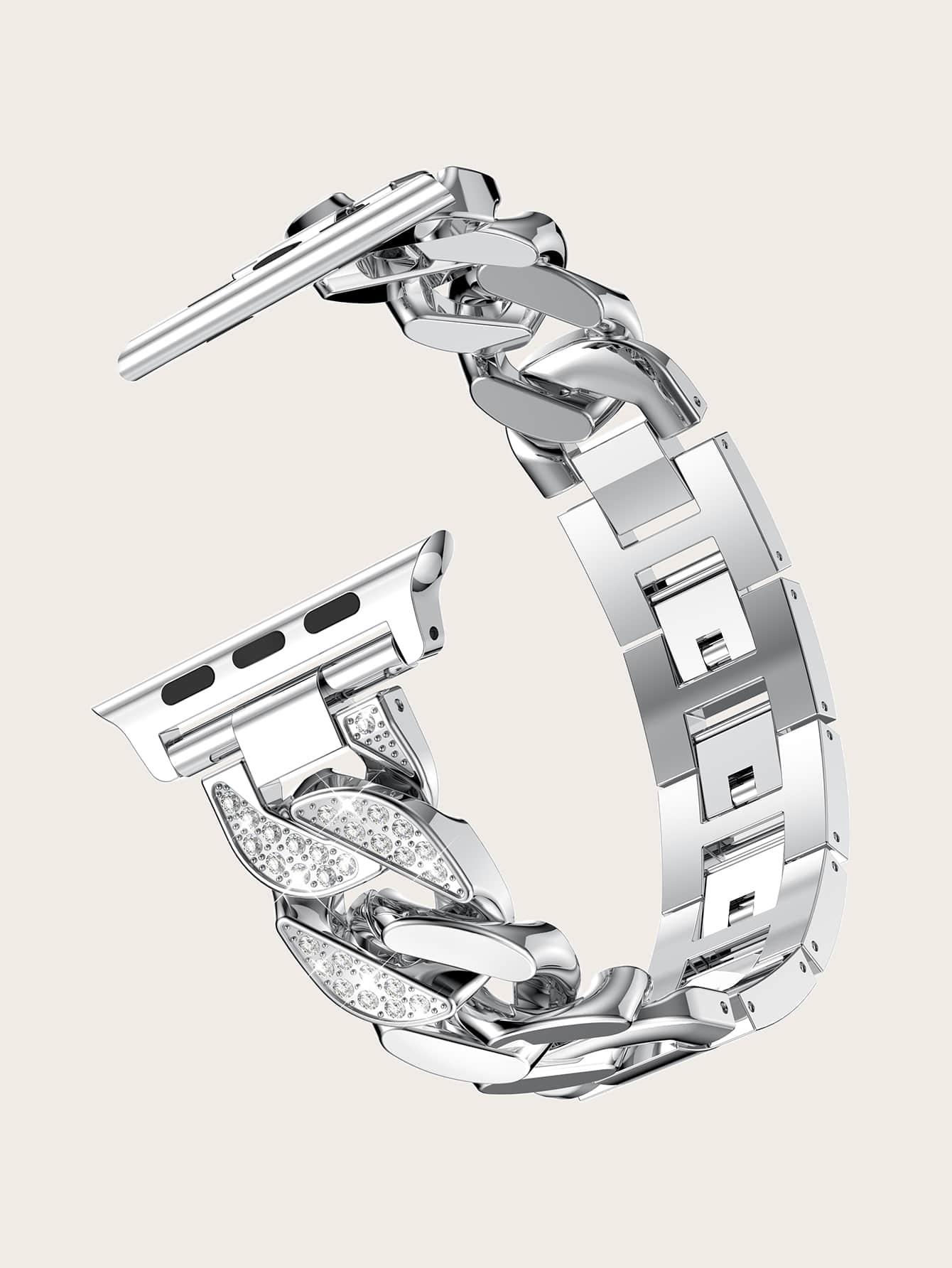 1pc Rhinestone Decor Watchband Compatible With Apple Watch Series 7