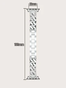 1pc Rhinestone Decor Watchband Compatible With Apple Watch Series 7 - Silver - View 6