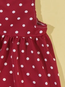 1入組波點圖案寵物連衣裙 - 紅色 - 查看 4