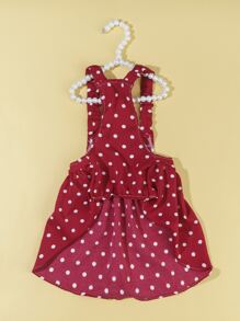 1入組波點圖案寵物連衣裙 - 紅色 - 查看 5