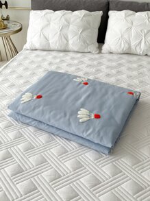 Badminton Embroidered Bedspread - Dusty Blue - View 2