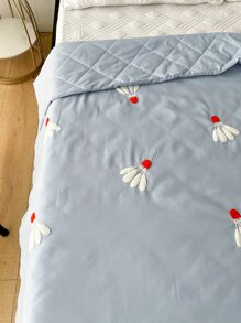 Badminton Embroidered Bedspread - Dusty Blue - View 4