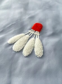 Badminton Embroidered Bedspread - Dusty Blue - View 7