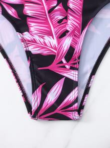 SHEIN Swim Summer Plant Print One Piece Swimsuit - Multicolor - View 7