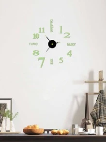 1set Glow-In-The-Dark Wall Clock Easter - Green - View 2