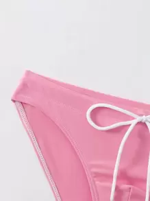 Manfinity Men Knot Front Swim Shorts - Pink - View 3