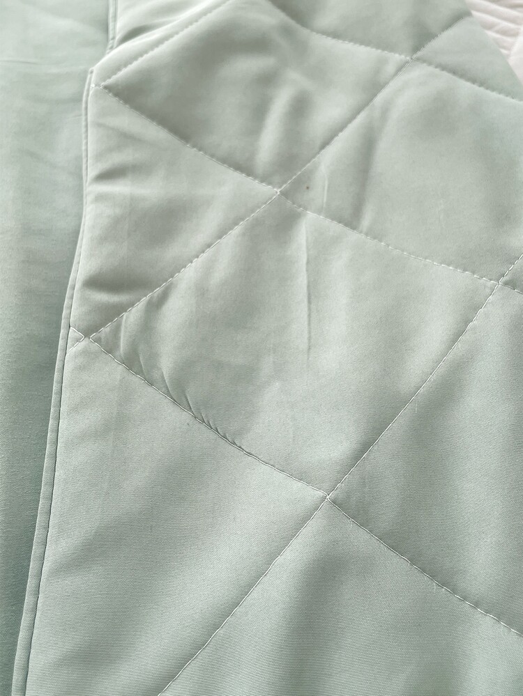 Cartoon Sheep Embroidered Bedspread - Green - View 5