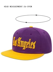 1pc Men Los Angeles Alphabet Embroidery Hip-Hop Hat Outdoor Adjustable Sun Protection Casual Cap Suitable For Spring And Autumn Travel And Beach Vacation - Multicolor - View 3