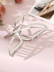 蝴蝶設計髮爪 - 銀色 - 查看 1