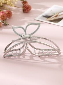 蝴蝶設計髮爪 - 銀色 - 查看 2