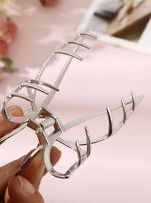 蝴蝶設計髮爪 - 銀色 - 查看 3