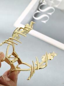 Rhinestone & Flower Decor Hair Claw - Vàng - Xem 3