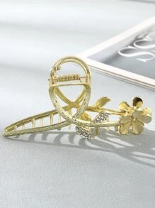 Rhinestone & Flower Decor Hair Claw - Vàng - Xem 5
