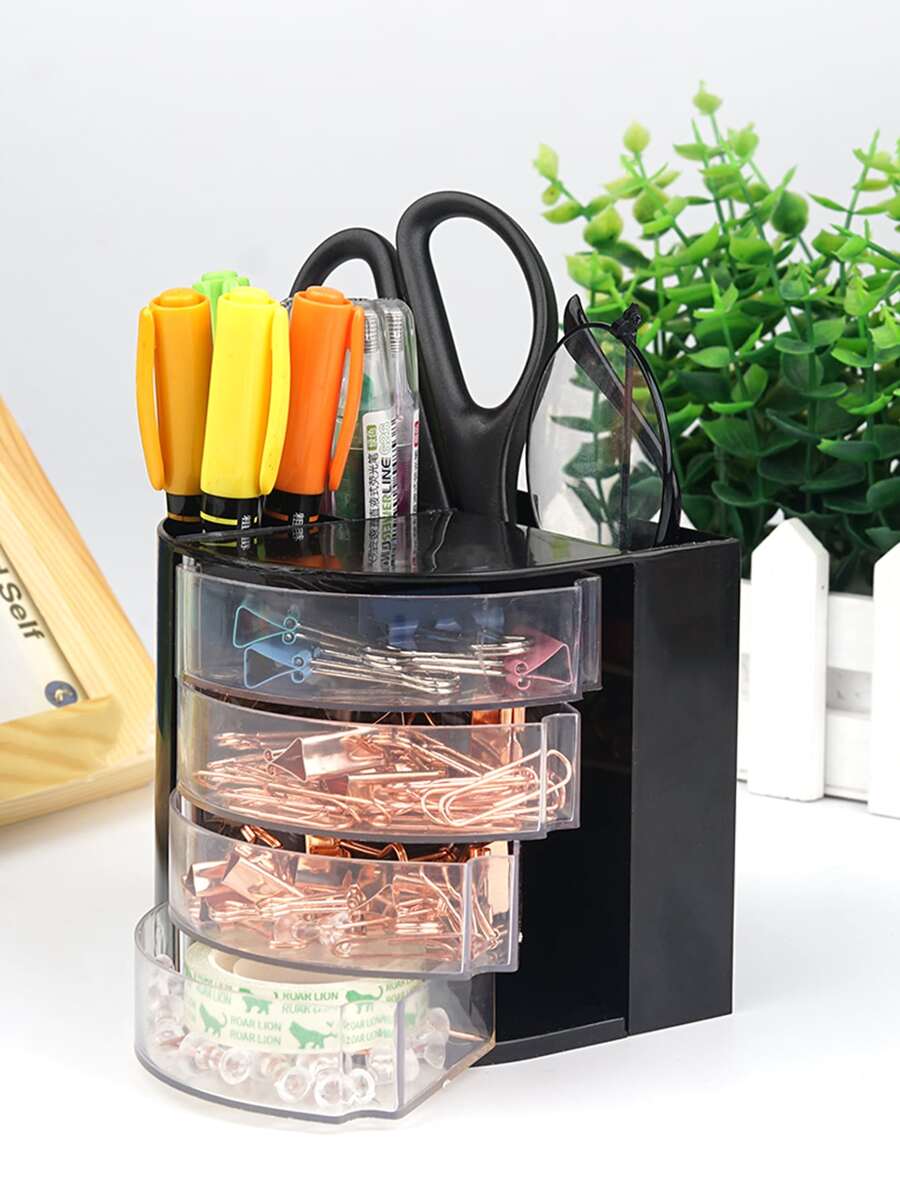 licao 1pc Multifunction Pen Holder - Black - View 1