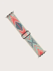 1入組樣式編織尼龍Apple Watch錶帶，帶有可調節式扣環，適用於49/45/44/42/41/40/38mm的Apple Watch錶帶，與Apple Watch Ultra/SE 8/7/6/5/4/3/2/1的錶帶兼容 - 彩色 - 查看 2