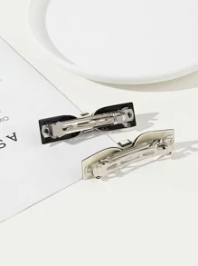 2 Peças Clipe Francês Decorado com Laço para Uso Casual Diário, Grampos de Cabelo Fofos para o Dia dos Namorados, Grampos de Cabelo, Presilhas de Cabelo, Acessórios Escolares