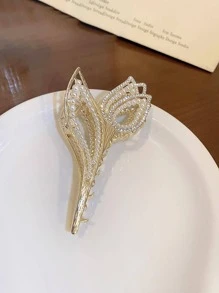 水鑽和珍珠花朵設計髮爪