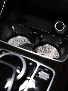 2 piezas Posavasos de coche con estampado de leopardo - Plateado - Ver 5