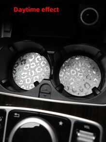 2 piezas Posavasos de coche con estampado de leopardo - Plateado - Ver 6