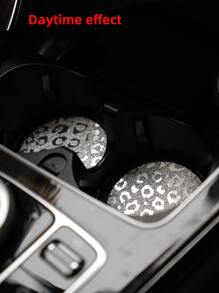 2 piezas Posavasos de coche con estampado de leopardo - Plateado - Ver 7